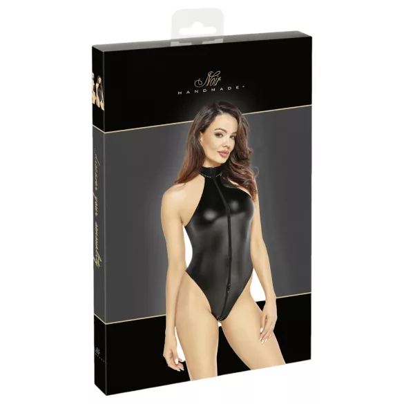 Noir - body brilhante com alça no pescoço (preto) - L