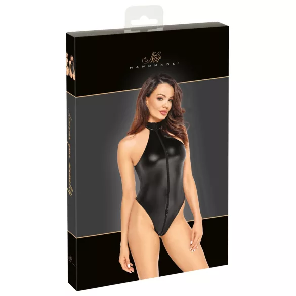 Noir - body brilhante com alça no pescoço (preto) - XL