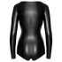 Noir - body manga longa brilhante - preto