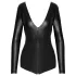 Noir - body manga longa brilhante - preto - L
