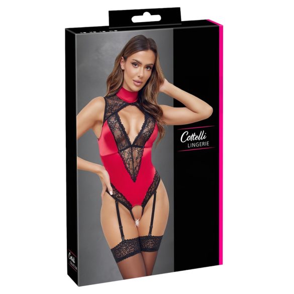 Cottelli - body de renda com gola - vermelho