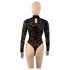 Cottelli - body de renda de manga comprida (preto) - S