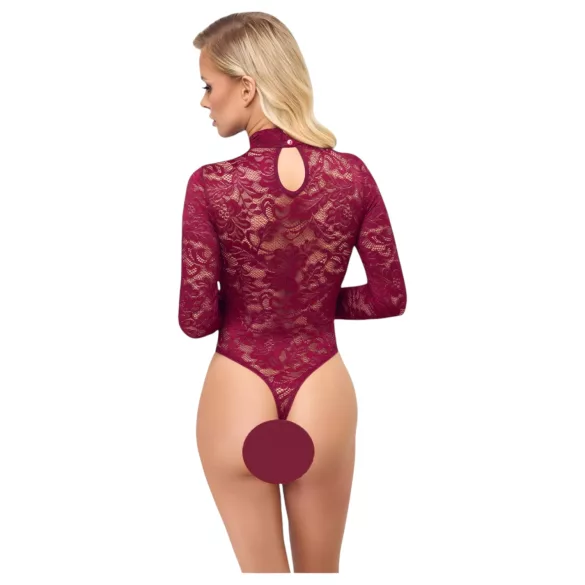 Cottelli - body de renda transparente (vermelho)