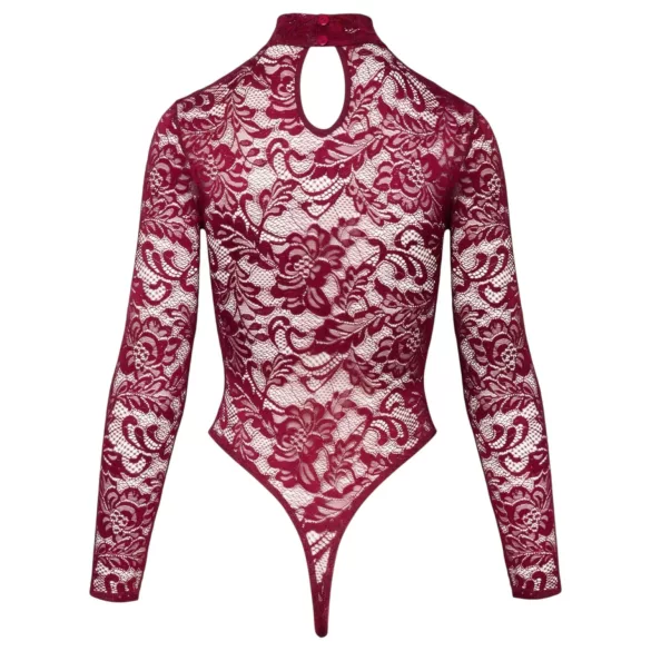 Cottelli - body de renda transparente (vermelho)