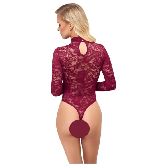 Cottelli - body de renda transparente (vermelho) - L