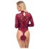 Cottelli - body de renda transparente (vermelho) - L