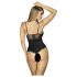 Obsessive - body feminino - transparência nos seios - preto