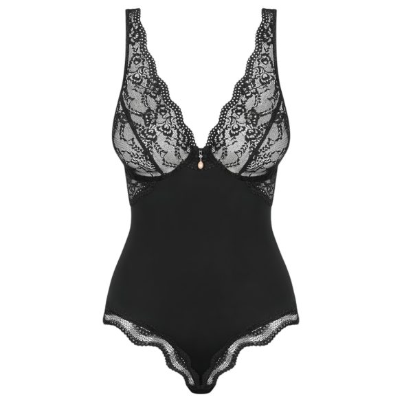 Obsessive - body feminino - transparência nos seios - preto