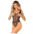 Obsessive B336 - body em rede preto, transparente e aberto (S-L)
