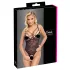 Cottelli - body feminino aberto transparente - renda preta