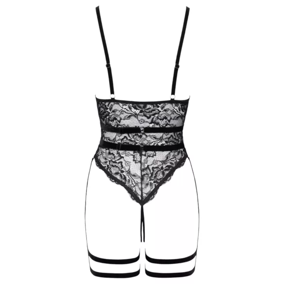 Cottelli - body sexy aberto com tiras - preto - M