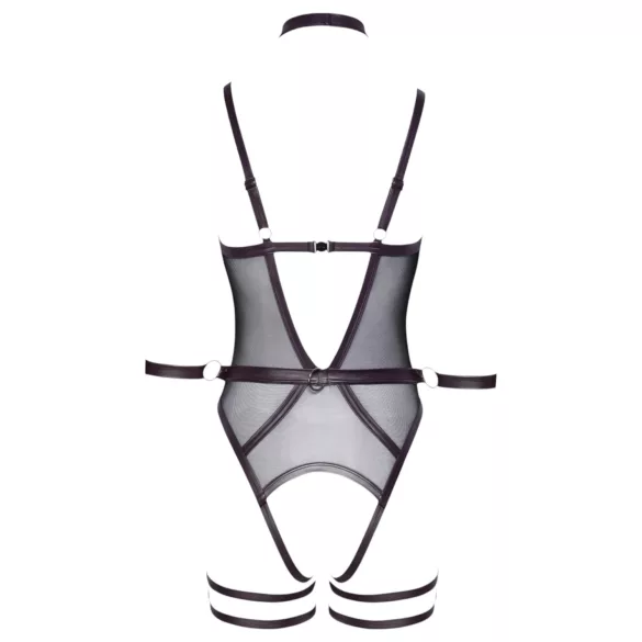 Cottelli Bondage - body aberto com algemas para os braços (preto)