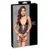 Cottelli Bondage - body aberto com algemas para os braços (preto)