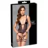 Cottelli Bondage - body aberto com algemas para os braços (roxo escuro) - M
