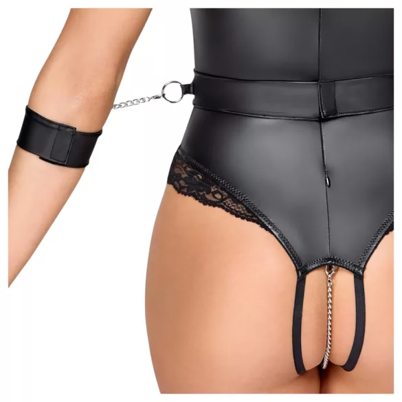 Cottelli Bondage - body aberto seios à mostra - preto - M