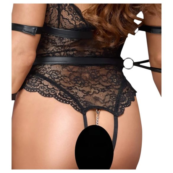 Cottelli Bondage - body rendado aberto - preto