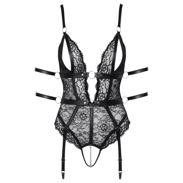 Cottelli Bondage - body rendado aberto - preto - M