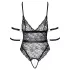 Cottelli Bondage - body rendado aberto - preto - M