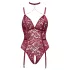 Cottelli Curves - body de renda com correntes - vermelho - 2XL