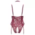 Cottelli Curves - body de renda com correntes - vermelho - 2XL