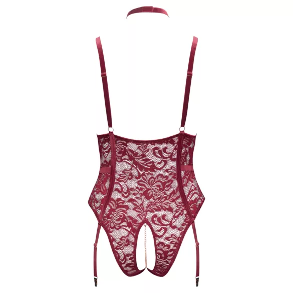 Cottelli Curves - body de renda com correntes - vermelho - 3XL
