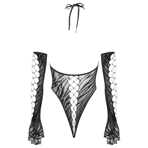 Cottelli - body com luvas - preto - tamanho S-L