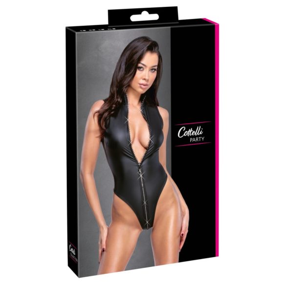 Cottelli - body feminino brilho efeito molhado - preto - L