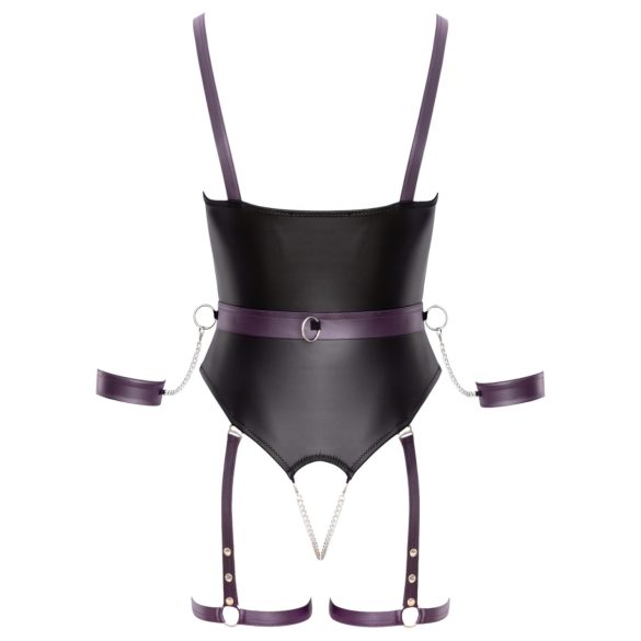 Cottelli - body bondage aberto com algemas - preto - M