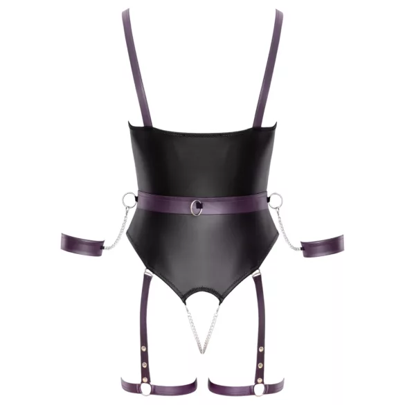 Cottelli - body bondage aberto com algemas - preto - L