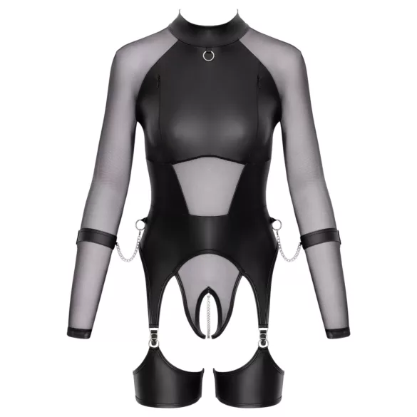 Cottelli Bondage - blusa transparente com algemas - preto