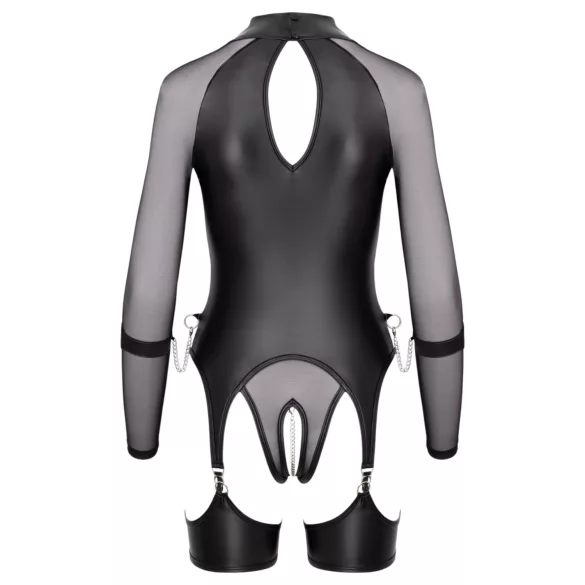Cottelli Bondage - blusa transparente com algemas - preto - M