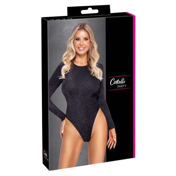 Cottelli - body cintilante com costas abertas (preto)