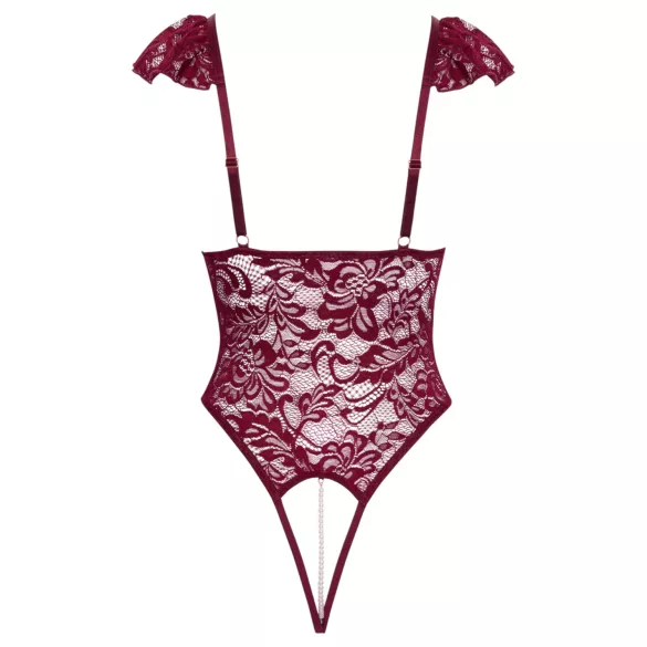 Cottelli - body rendado com pérolas - vermelho - M