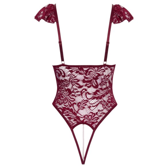 Cottelli - body rendado com pérolas - vermelho - L