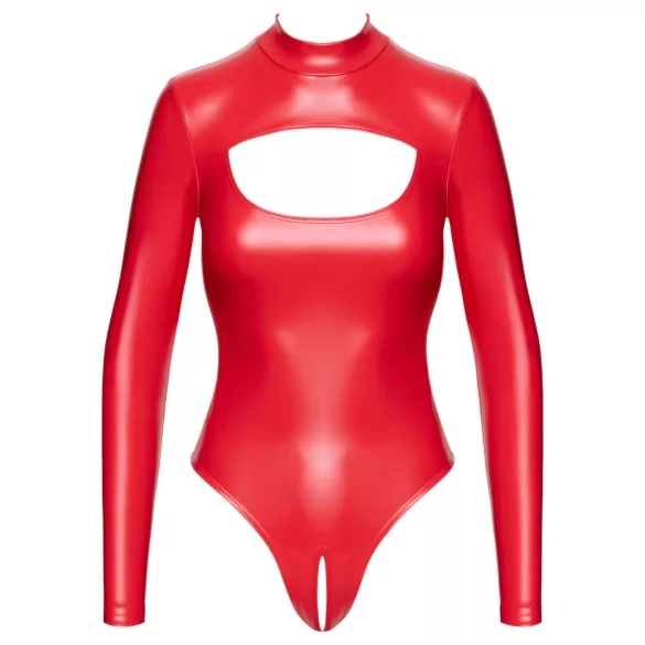 Noir - body feminino brilhante - vermelho - L