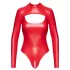 Noir - body feminino brilhante - vermelho - L