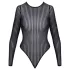 Cottelli - body às riscas com fios prateados (preto) - S-L