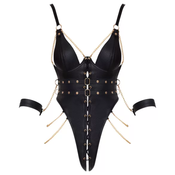 Cottelli - body de bondage com correntes (preto)