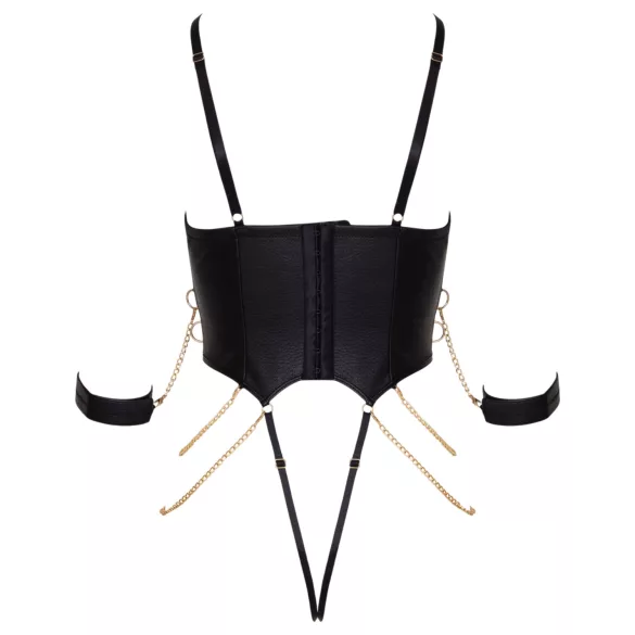 Cottelli - body de bondage com correntes (preto)