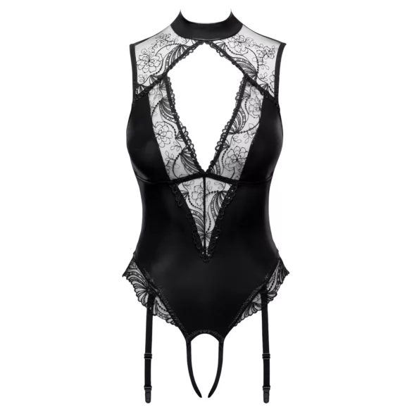 Cottelli - body preto com liga e abertura entrepernas - M
