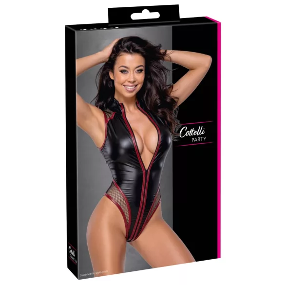 Cottelli - body de rede com fecho (preto)
