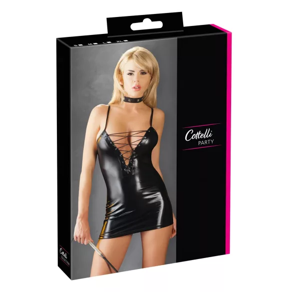 Cottelli - vestido brilhante com cordão (preto) - XL