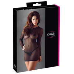 Cottelli - vestido transparente feminino - preto - L
