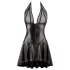 Noir - vestido babydoll transparente decote alto tule preto