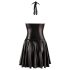 Noir - vestido babydoll transparente decote alto tule preto - L