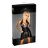 Noir - vestido babydoll transparente decote alto tule preto - XL