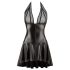 Noir - vestido babydoll transparente decote alto tule preto - XL