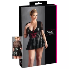   Cottelli Plus Size - vestido brilhante com espartilho vermelho - preto - XXL