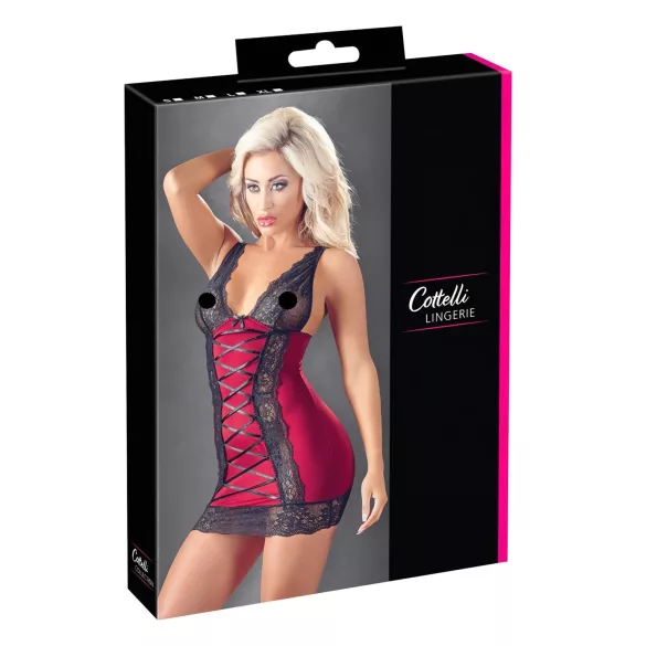 Cottelli - vestido espartilho sexy - vermelho - L
