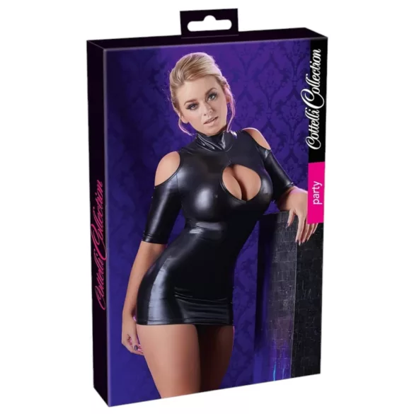 Cottelli - vestido de festa ombro vazado - preto - L